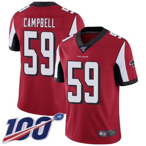 Atlanta Falcons Limited Red Men De Vondre Campbell Home Jersey NFL Football #59 100th Season Vapor Untouchable->youth nfl jersey->Youth Jersey
